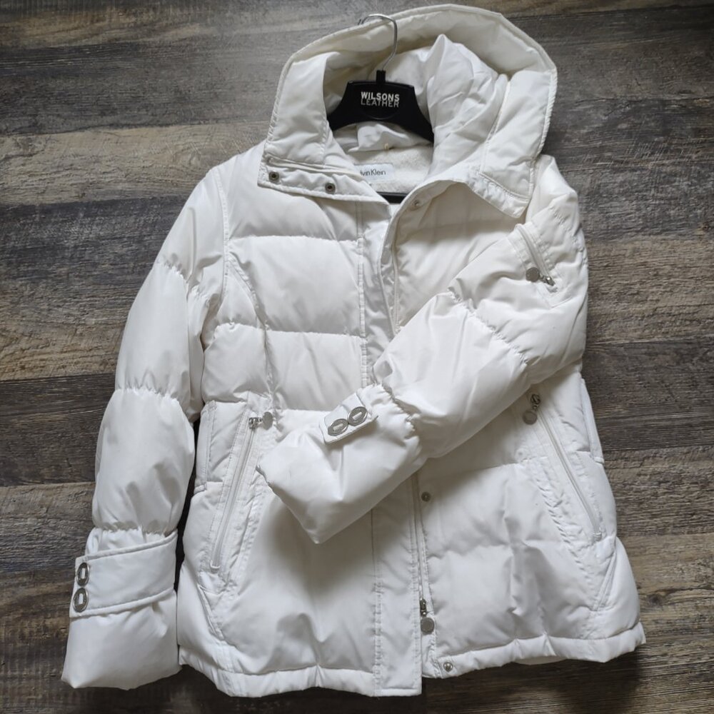 Calvin Klein Snow/Ski Coat / Jacket White Down/Puffer Size Lg